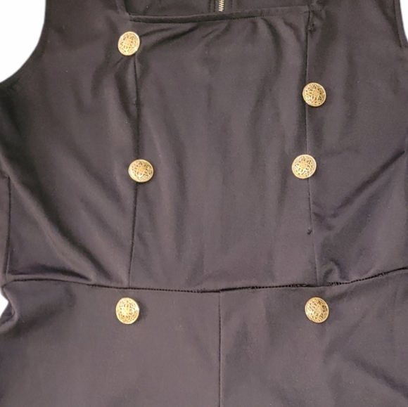 Black short romper with gold buttons - Picture 3 of 4